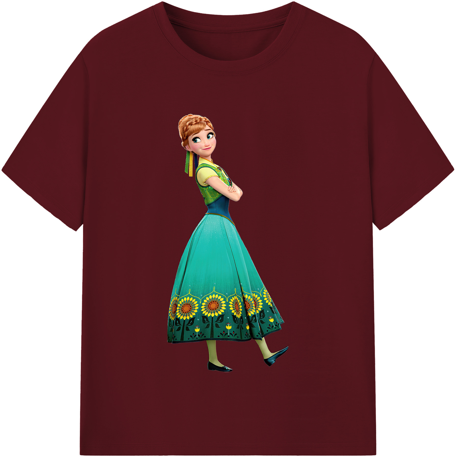 （画像用） アナと雪の女王 アンナ エルサ Frozen Anna Elsa 綿100％半袖Tシャツ（フロントプリント）